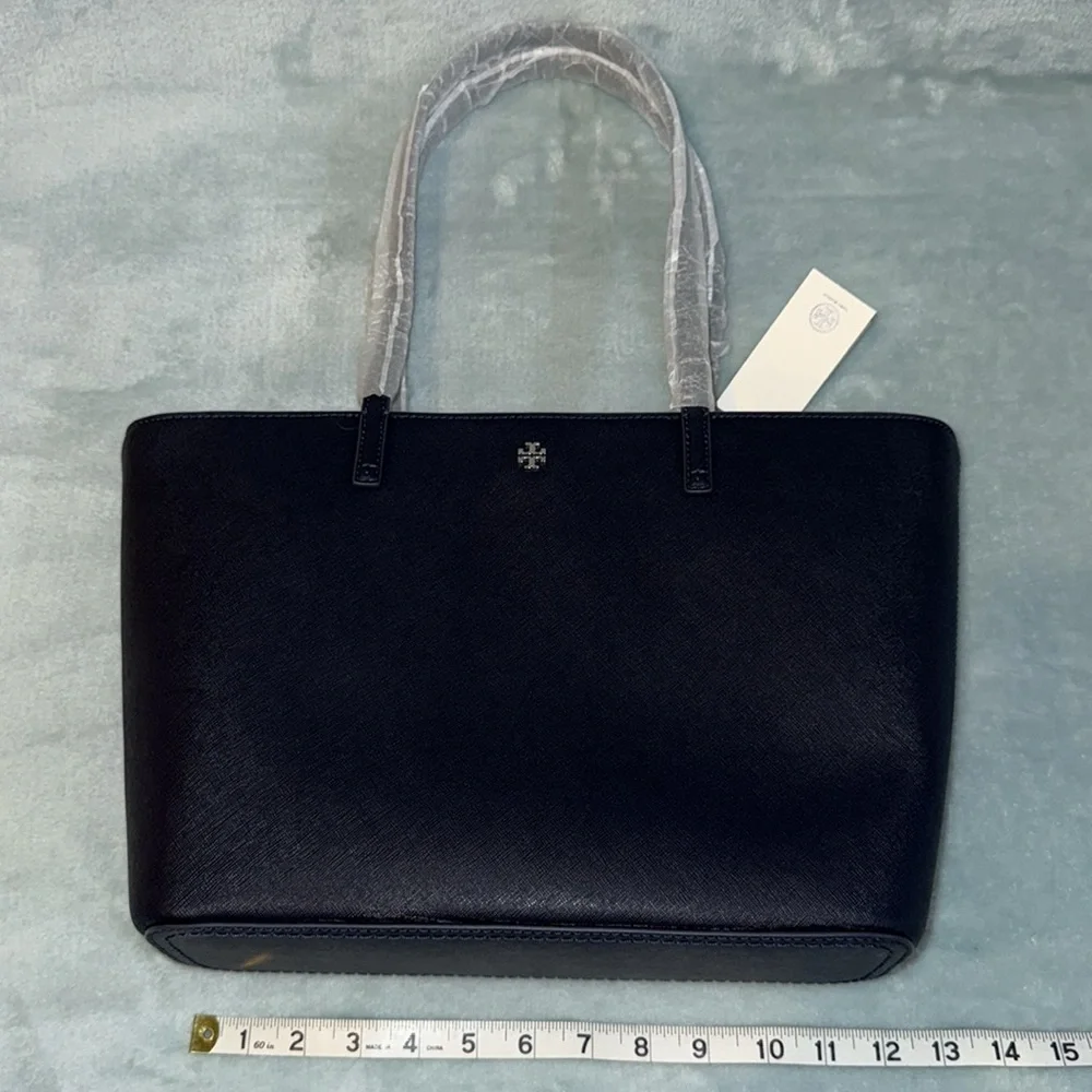 Tory Burch Elegant Tory Navy Small Tote